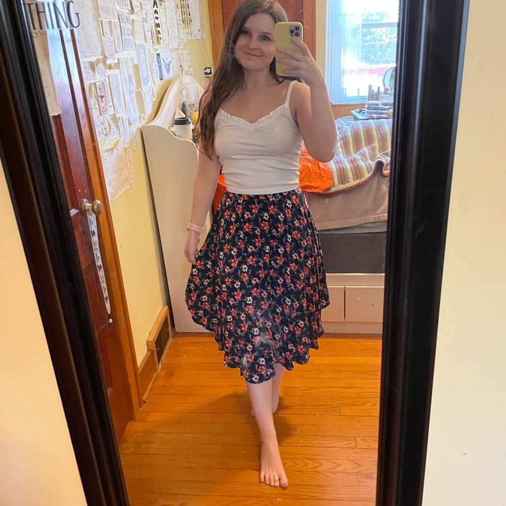 Hollister Floral Midi Skirt